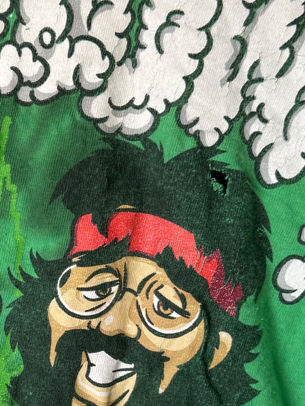 Retro Cheech & Chong Men’s XXL Green Tie-Dye Graphic T-Shirt Smoke - Picture 5 of 5